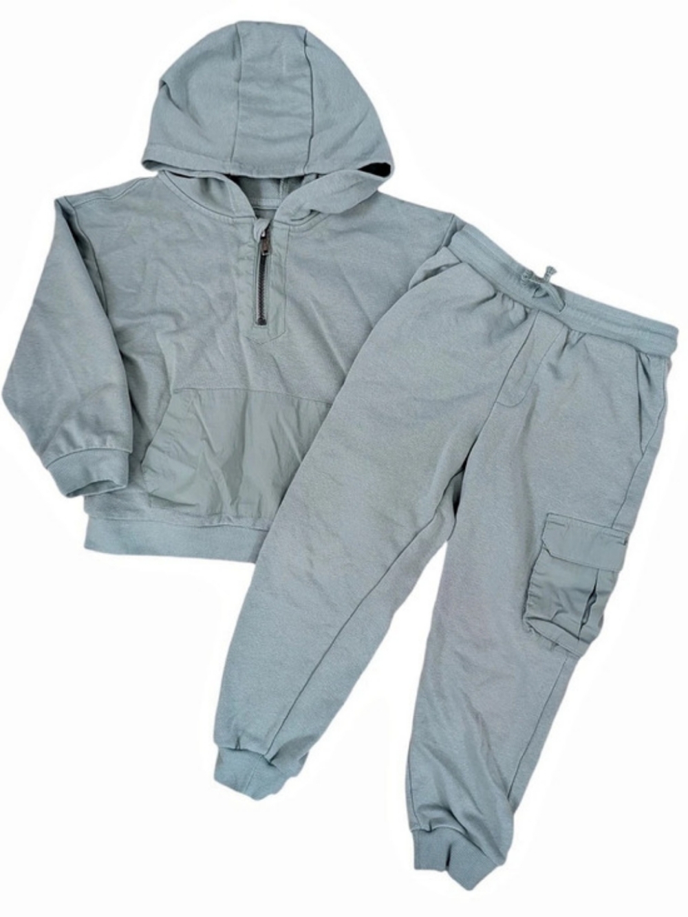 Kids Hooded Jogger Set in Green 5T Boys Sweat Suit Set